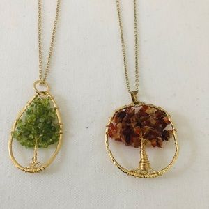 2 Tree Of Life Necklace With Pendants